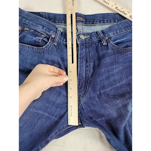 Polo Ralph Lauren Jeans Mens 34 35x28.5 Straight Blue Mid Rise Preppy Stretch - Picture 8 of 16
